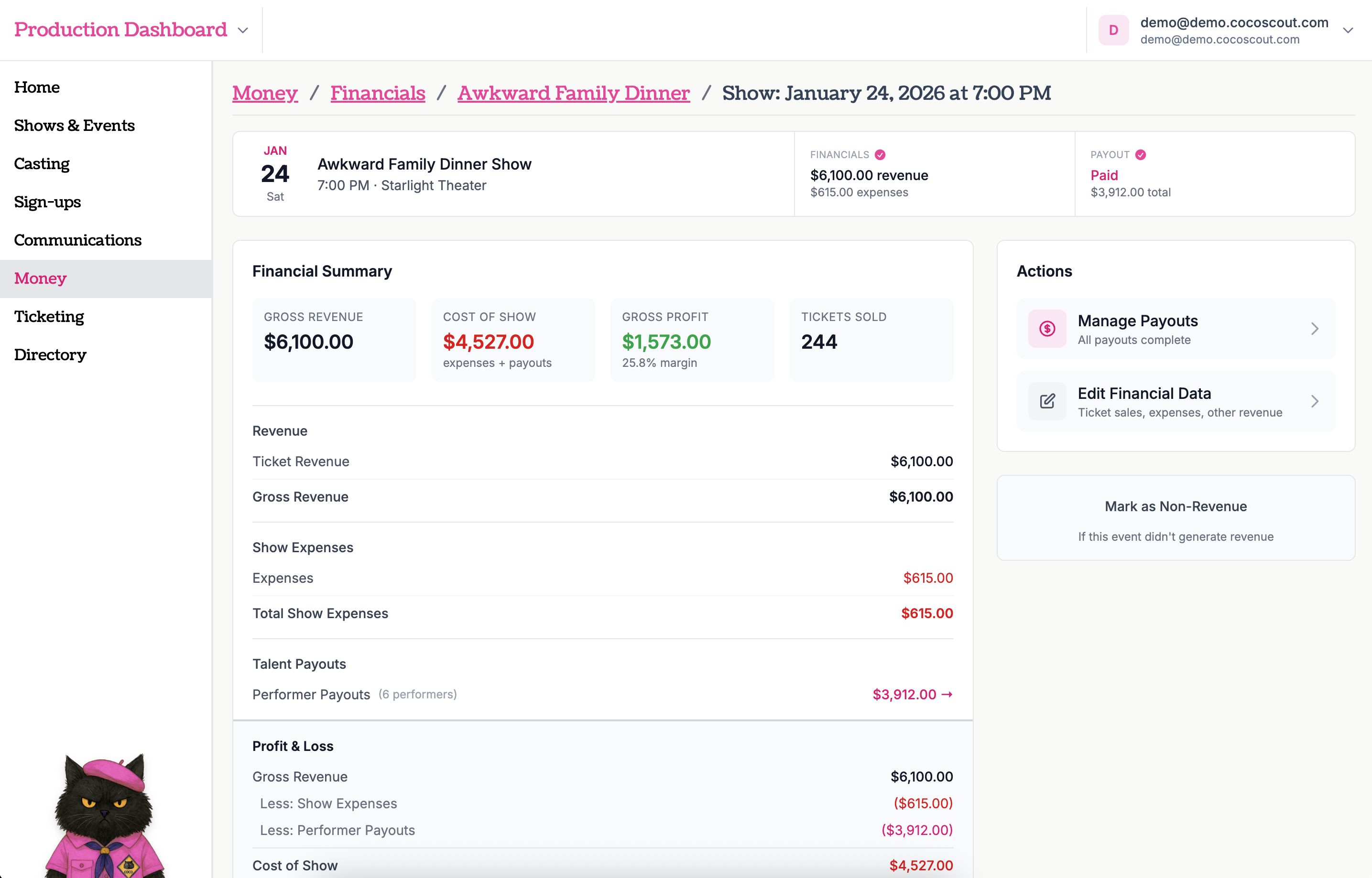 Show Financials Detail